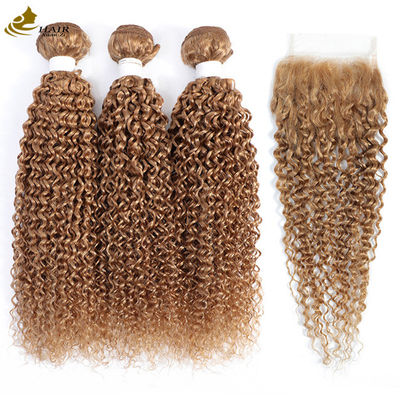 คุณภาพ  27 Colored Weft Ombre Human Hair Extensions Curly Virgin 100g/Bundle โรงงาน