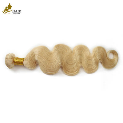 คุณภาพ  100% Virgin Brazilian Raw Hair Ombre Human Hair Extensions 613 Blonde Hair Bundles Weft โรงงาน