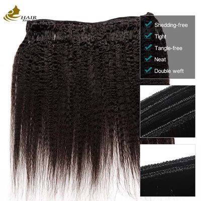 เปรู Kinky Virgin Human Hair Bundles Extensions สูง