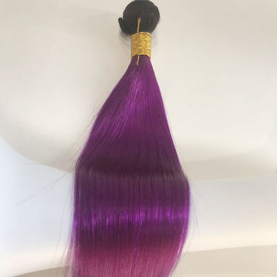 613 สี Ombre ขยายผมมนุษย์ แบนด์ Weft 1B สีม่วง