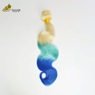 ปรับปรุง Ombre เส้นผมมนุษย์ สีสีม่วงสีฟ้า