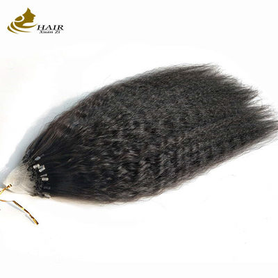 Kinky Straight Prebonded Nano Human Hair Extensions สีดําธรรมชาติ 18 นิ้ว