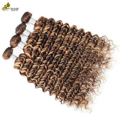 ปียานโป 4/27 Ombre Hair Extensions Deep Wave Hair Bundles สายขนของมนุษย์
