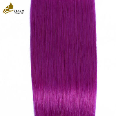 สีชมพู หัวผมมนุษย์ สายตรง Bundle Virgin Human Hair