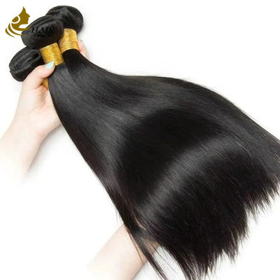 เกรด 12A ชาวบราซิลอินเดีย 100% Raw Remy Virgin Human Hair Extension สีดํา