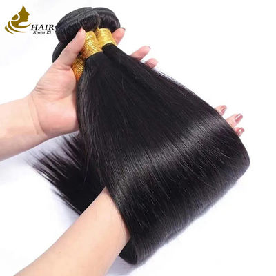 เกรด 12A ชาวบราซิลอินเดีย 100% Raw Remy Virgin Human Hair Extension สีดํา