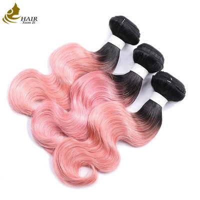 ราคาโรงงาน หัวผมมนุษย์อินเดียบริสุทธิ์สด 1b / สีชมพู ร่างกายคลื่น