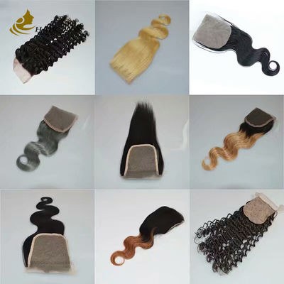 ราคาถูก สีจีน สีบริสุทธิ์ สีผมมนุษย์ 4X4 13*4
