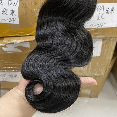 100% หัวผมบราซิล ไม่ผ่านการแปรรูป Wholesale Virgin Human Hair Bundles Body Wave