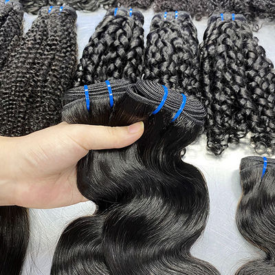 100% หัวผมบราซิล ไม่ผ่านการแปรรูป Wholesale Virgin Human Hair Bundles Body Wave