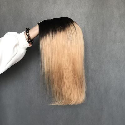 U Part Wig T1b/27 สี สําหรับมือใหม่ Friendly Straight Glueless Protective Style หัวผมมนุษย์ Wig ความหนาแน่น 150%