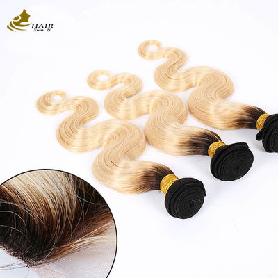 สี Ombre Weft Hair Extensions Curly Ponytail Extension 1B ร่างกายคลื่น