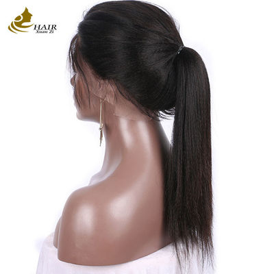 หน้าผมมนุษย์ สีขีด ผ้าใบขนตรง 100% Virgin Peruvian