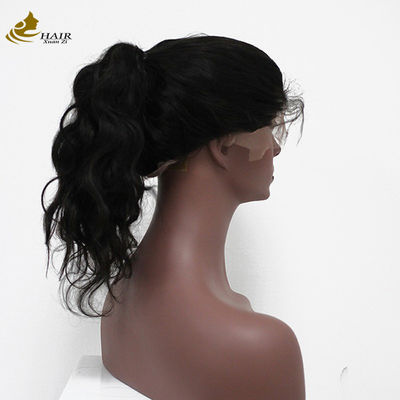 หน้าผมมนุษย์ สีขีด ผ้าใบขนตรง 100% Virgin Peruvian