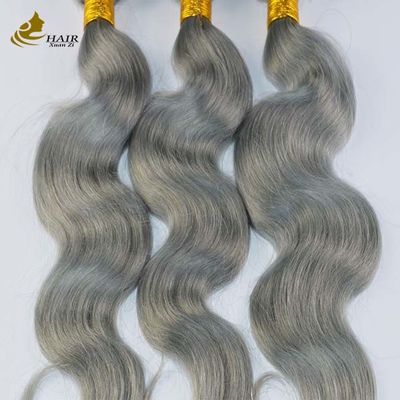 สีเทา Ombre ขยายเส้นผมมนุษย์ 25 นิ้ว