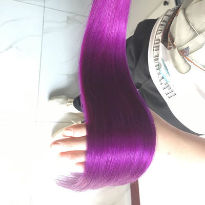 1B สีม่วง Ombre การขยายผมมนุษย์ Bundles Remy การขยายผมมนุษย์