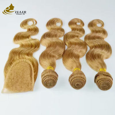 สีน้ําตาล Remy Ombre ขยายผมมนุษย์ ร่างกายคลื่น Bundles ด้วยปิดเชือก