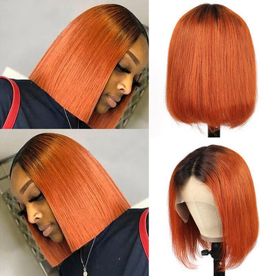 สีขีดเต็มหน้า 613 ผ้าใบผมมนุษย์ สั้น ผ้าใบหน้าบ๊อบ 130% ความหนาแน่น