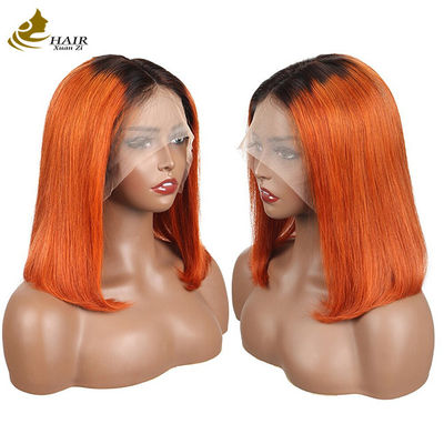 สีขีดเต็มหน้า 613 ผ้าใบผมมนุษย์ สั้น ผ้าใบหน้าบ๊อบ 130% ความหนาแน่น