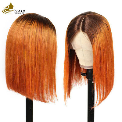 สีขีดเต็มหน้า 613 ผ้าใบผมมนุษย์ สั้น ผ้าใบหน้าบ๊อบ 130% ความหนาแน่น