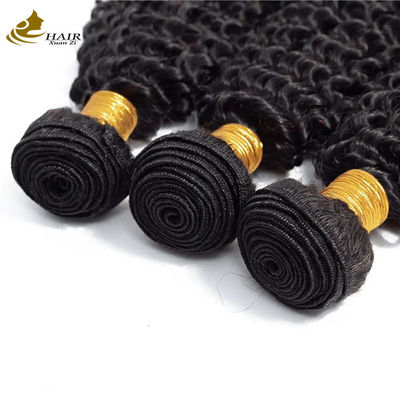 เนื้อเยื่อทรงห้อย Afro Kinky Bundles Virgin Wavy Human Hair Bundles Weft สีแดง