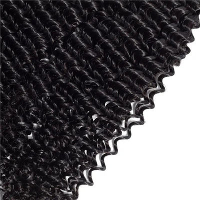 เนื้อเยื่อทรงห้อย Afro Kinky Bundles Virgin Wavy Human Hair Bundles Weft สีแดง