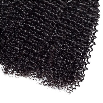 เนื้อเยื่อทรงห้อย Afro Kinky Bundles Virgin Wavy Human Hair Bundles Weft สีแดง