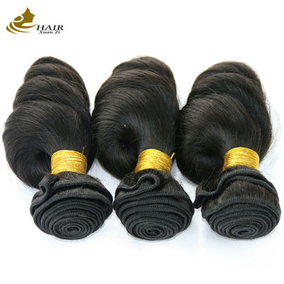 สีดําธรรมชาติ คัมพูชาบริสุทธิ์ 16 นิ้ว บราซิลผมคลื่นโล่ง OEM