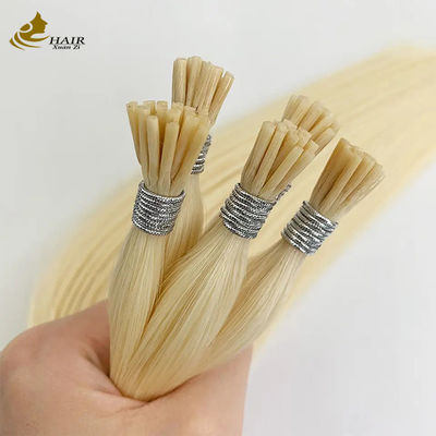 อินเดีย Remy เคราติน Prebonded Hair Extensions I Tip ปรับแต่งตามต้องการ