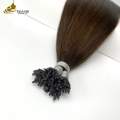0.5 กรัม การขยายผมคีราตินที่ติดต่อกันก่อน สีดําธรรมชาติ สีไหมตรง