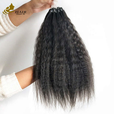Kinky Straight Prebonded Nano Human Hair Extensions สีดําธรรมชาติ 18 นิ้ว