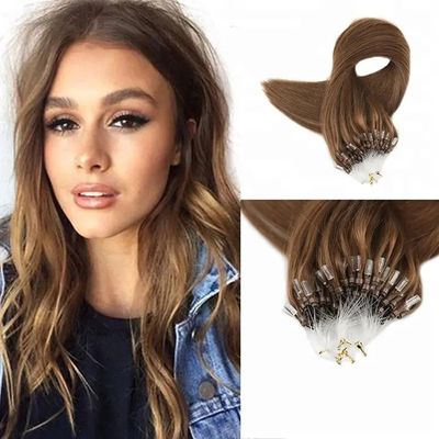 100% Virgin Human Nano Micro Ring Hair Extension สีน้ําตาล