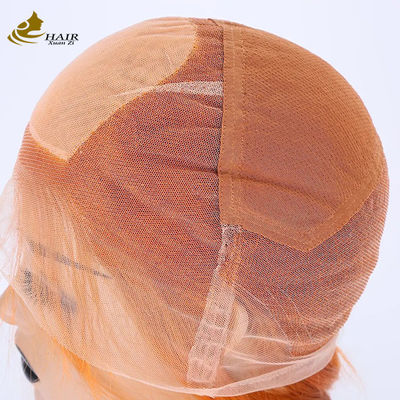สีส้ม สีจริง สีผมมนุษย์ ผ้าใบครบครัน สีขีด 27 สีผึ้ง สีบลอนด์ 180% ความหนาแน่น