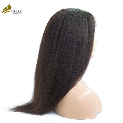 Kinky Straight Customized Human Hair Wigs 13*4 หน้า ผ้าเช็ด ผ้าเช็ดผมมนุษย์