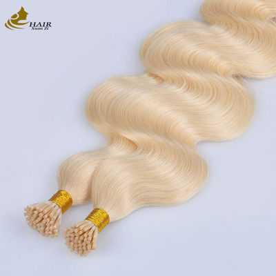 100% ยุโรป หัวหัวมนุษย์เพศหญิง เคราติน Fusion I Tip Hair Extension