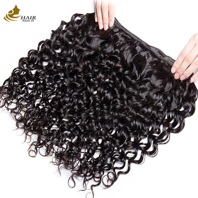 สีดําธรรมชาติ Kinky Curl 100 Virgin Human Hair Bundles ด้วยเทคโนโลยีการจัดสรร cuticle