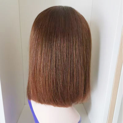 แฟชั่น 100% Virgin Bob Wig หัวผมมนุษย์ ผ้าใบผ้าใบ 4*4 หน้าผ้าใบผ้าใบผ้าใบ