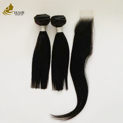 ผม 2 ชิ้น ขนาด 10 นิ้ว และ โคลสเซอร์ผม HD 2*6 ผมแท้บริสุทธิ์ สีดำธรรมชาติ ผมตรง