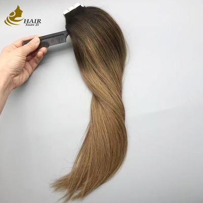 ส่วนต่อผมแบบเทปต่อผมจริงจากผมมนุษย์บริสุทธิ์ 100% สี B2/6 ผมตรง