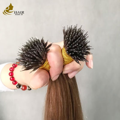 100% Human Hair Nano Ring Machine Pre-Bonded Straight Nano Tip Hair Extension